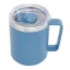 Cana de voiaj, Everestus, 2610E18480, 400 ml, Ø8.7x11.8 cm, Otel, Plastic, Albastru petrol