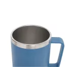 Cana de voiaj, Everestus, 2610E18480, 400 ml, Ø8.7x11.8 cm, Otel, Plastic, Albastru petrol