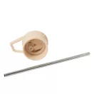 Sticla termoizolanta 600 ml, Everestus, 2601E12755, Ø7.4x26.4 cm, Otel, Plastic, Bej