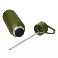   Sticla termoizolanta 600 ml, Everestus, 2601E12756, Ø7.4x26.4 cm, Otel, Plastic, Verde army