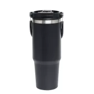   Sticla termos, Everestus, 2610E19264, 850 ml, Cu maner, Ø8.5x24.5 cm, Otel, Plastic, Negru