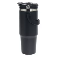   Sticla termos, Everestus, 2610E19264, 850 ml, Cu maner, Ø8.5x24.5 cm, Otel, Plastic, Negru