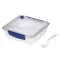 Caserola pranz, Everestus, CAE13, plastic, silicon, alb, albastru
