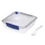 Caserola pranz, Everestus, CAE13, plastic, silicon, alb, albastru