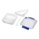 Caserola pranz, Everestus, CAE13, plastic, silicon, alb, albastru
