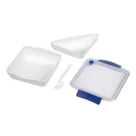   Caserola pranz, Everestus, CAE13, plastic, silicon, alb, albastru