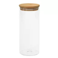   Borcan, Everestus, 21OCT0032, 850 ml, Ø8.5 x 20 cm, Sticla, Bambus, Silicon, Maro, Transparent