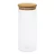 Borcan, Everestus, 21OCT0032, 850 ml, Ø8.5 x 20 cm, Sticla, Bambus, Silicon, Maro, Transparent