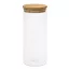 Borcan, Everestus, 21OCT0032, 850 ml, Ø8.5 x 20 cm, Sticla, Bambus, Silicon, Maro, Transparent