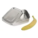 Caserola, 21MAR1223, 1100 ml, 15x10x6.5 cm, Everestus, Otel, Silicon, Argintiu