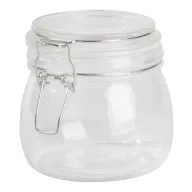  Borcan, Everestus, 21OCT0027, 500 ml, Ø9.5 x 10.5 cm, Sticla, Fier, Silicon, Transparent