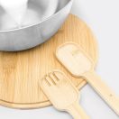 Bol cu capac si 2 spatule, 2401E14459, Everestus, Ø24.5x12 cm, Otel, Bambus, Argintiu, Maro