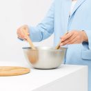 Bol cu capac si 2 spatule, 2401E14459, Everestus, Ø24.5x12 cm, Otel, Bambus, Argintiu, Maro