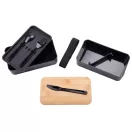 Caserola pranz, Everestus, 42FEB230134, 300 ml, 18x10x9 cm, Plastic, Bambus, Poliester, Negru