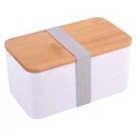   Caserola pranz, Everestus, 42FEB230135, 300 ml, 18x10x9 cm, Plastic, Bambus, Poliester, Alb