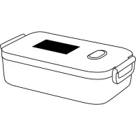   Caserola pentru pranz, 900 ml, 2401E14320, Everestus, 21x11.5x6 cm, Plastic, Negru