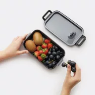  Caserola pentru pranz, 900 ml, 2401E14322, Everestus, 21x11.5x6 cm, Plastic, Gri
