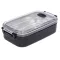 Caserola pentru pranz, Everestus, 2610E17306, 650 ml, 21.8x12x6.2 cm, Plastic, Otel, Negru