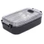 Caserola pentru pranz, Everestus, 2610E17306, 650 ml, 21.8x12x6.2 cm, Plastic, Otel, Negru