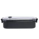 Caserola pentru pranz, Everestus, 2610E17306, 650 ml, 21.8x12x6.2 cm, Plastic, Otel, Negru