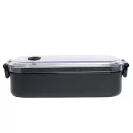   Caserola pentru pranz, Everestus, 2610E17306, 650 ml, 21.8x12x6.2 cm, Plastic, Otel, Negru