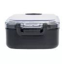 Caserola pentru pranz, Everestus, 2610E17306, 650 ml, 21.8x12x6.2 cm, Plastic, Otel, Negru