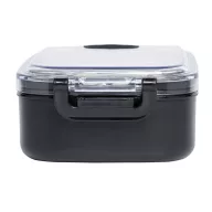   Caserola pentru pranz, Everestus, 2610E17306, 650 ml, 21.8x12x6.2 cm, Plastic, Otel, Negru
