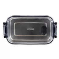   Caserola pentru pranz, Everestus, 2610E17306, 650 ml, 21.8x12x6.2 cm, Plastic, Otel, Negru