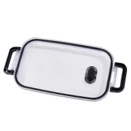   Caserola pentru pranz, Everestus, 2610E17306, 650 ml, 21.8x12x6.2 cm, Plastic, Otel, Negru