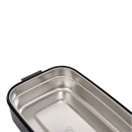   Caserola pentru pranz, Everestus, 2610E17306, 650 ml, 21.8x12x6.2 cm, Plastic, Otel, Negru