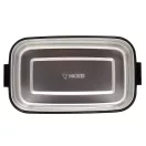 Caserola pentru pranz, Everestus, 2610E17306, 650 ml, 21.8x12x6.2 cm, Plastic, Otel, Negru
