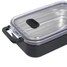 Caserola pentru pranz, Everestus, 2610E17306, 650 ml, 21.8x12x6.2 cm, Plastic, Otel, Negru