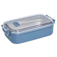   Caserola pentru pranz, Everestus, 2610E17307, 650 ml, 21.8x12x6.2 cm, Plastic, Otel, Albastru