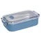 Caserola pentru pranz, Everestus, 2610E17307, 650 ml, 21.8x12x6.2 cm, Plastic, Otel, Albastru