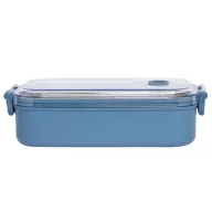   Caserola pentru pranz, Everestus, 2610E17307, 650 ml, 21.8x12x6.2 cm, Plastic, Otel, Albastru