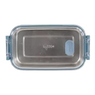   Caserola pentru pranz, Everestus, 2610E17307, 650 ml, 21.8x12x6.2 cm, Plastic, Otel, Albastru