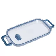   Caserola pentru pranz, Everestus, 2610E17307, 650 ml, 21.8x12x6.2 cm, Plastic, Otel, Albastru