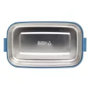 Caserola pentru pranz, Everestus, 2610E17307, 650 ml, 21.8x12x6.2 cm, Plastic, Otel, Albastru