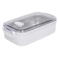   Caserola pentru pranz, Everestus, 2610E17308, 650 ml, 21.8x12x6.2 cm, Plastic, Otel, Alb