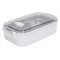 Caserola pentru pranz, Everestus, 2610E17308, 650 ml, 21.8x12x6.2 cm, Plastic, Otel, Alb