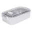 Caserola pentru pranz, Everestus, 2610E17308, 650 ml, 21.8x12x6.2 cm, Plastic, Otel, Alb