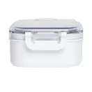 Caserola pentru pranz, Everestus, 2610E17308, 650 ml, 21.8x12x6.2 cm, Plastic, Otel, Alb