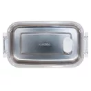 Caserola pentru pranz, Everestus, 2610E17308, 650 ml, 21.8x12x6.2 cm, Plastic, Otel, Alb