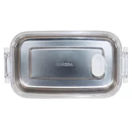   Caserola pentru pranz, Everestus, 2610E17308, 650 ml, 21.8x12x6.2 cm, Plastic, Otel, Alb