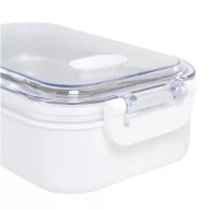   Caserola pentru pranz, Everestus, 2610E17308, 650 ml, 21.8x12x6.2 cm, Plastic, Otel, Alb