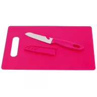  Set tocator si cutit de bucatarie cu desfacator sticle integrat, Everestus, SY02, plastic, otel, roz