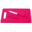 Set tocator si cutit de bucatarie cu desfacator sticle integrat, Everestus, SY02, plastic, otel, roz
