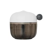   Tocator pentru fructe si legume, 2509E14404, Everestus, Ø9x9.5 cm, Plastic, Otel, Alb, Gri