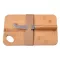Set tocator si cutit branza, Everestus, 18SEP4037, 2 piese, 24x15x1 cm, Bambus, Otel, Maro