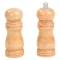Set pentru sare si piper, Everestus, 18SEP3660, 2 piese,  Ø4.8x13.1 cm, Lemn, Otel, Ceramica, Silicon, Plastic, Maro